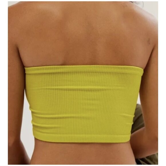 FREE PEOPLE Adrienne Bandeau Bra in Warm Olives Yellow Size X-Small/Small - Picture 2 of 7
